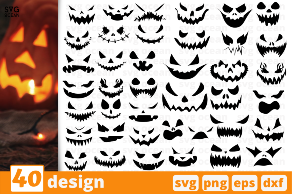 Scary Faces Halloween SVG Bundle